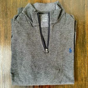 Polo Ralph Lauren Luxury Jersey Quarter-zip Pullover - Dark Grey - Large